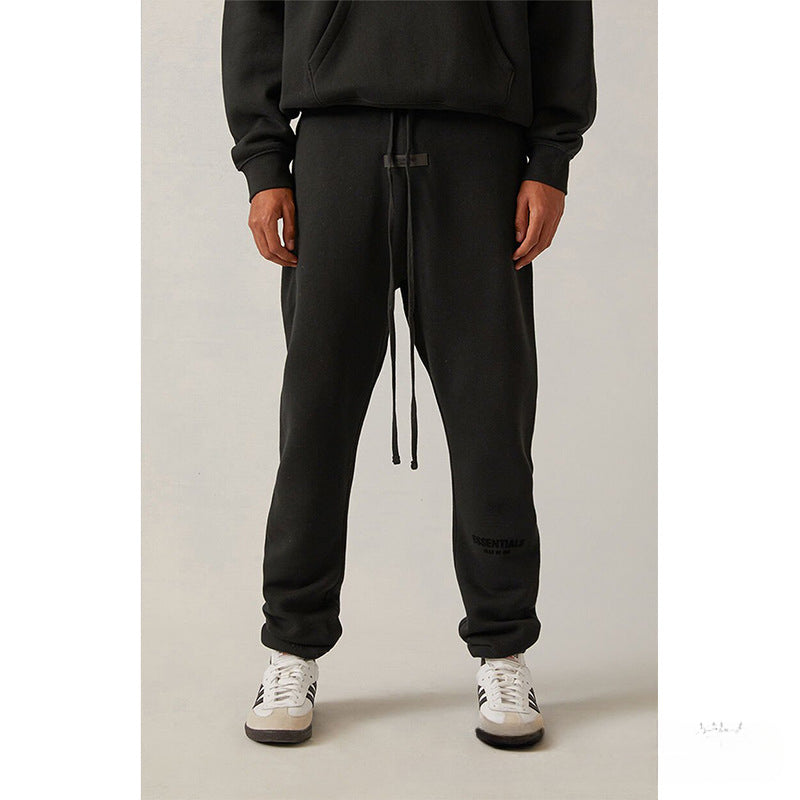 Fog Essentials Pant Black Flocked Printed Trousers