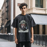 Mens Vintage T Shirt Washed Short Sleeve T-Shirt Men's and Women's