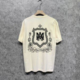 Amiri t shirts flower shield printing short sleeve