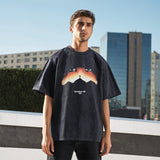 Mens Vintage T Shirt Portrait Print Short Sleeve T-Shirt