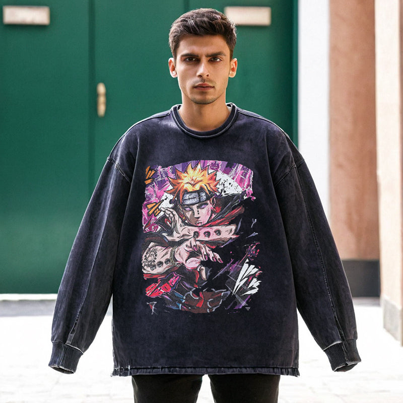 Mens Vintage Long Sleeve Shirt Long Sleeve T-Shirt Men's and Women's Hip Hop