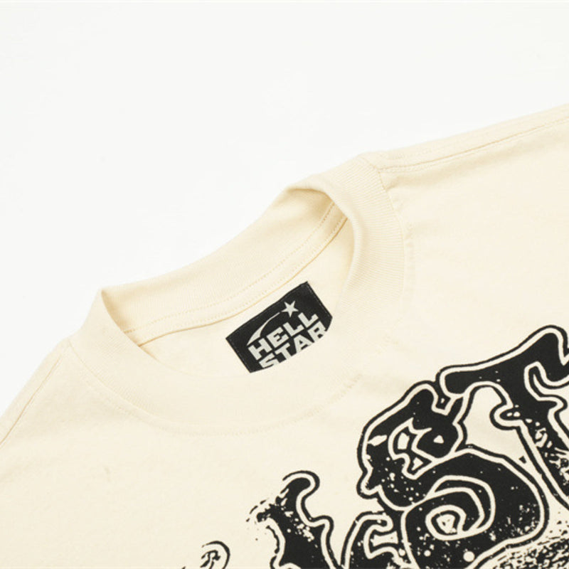 Hellstar T Shirt Vintage Abyss Eye vin Loose Short Sleeve Casual T-Shirt