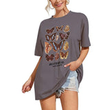 Meladyan Women’s Butterfly Printed Graphic Oversize Tee