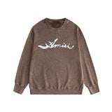 Amiri Distressed Sweatshirt Printed Trendy Pure Cotton