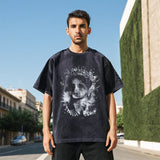 Mens Vintage T Shirt Washed Old Short Sleeve T-Shirt Men