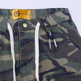 Godspeed Shorts Summer GOD Camo Overalls Denim Shorts