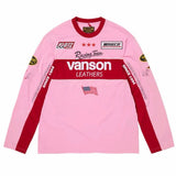 Colorblock embroidered long-sleeved t-shirt