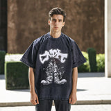 Men Vintage T Shirt Print Washed Vintage