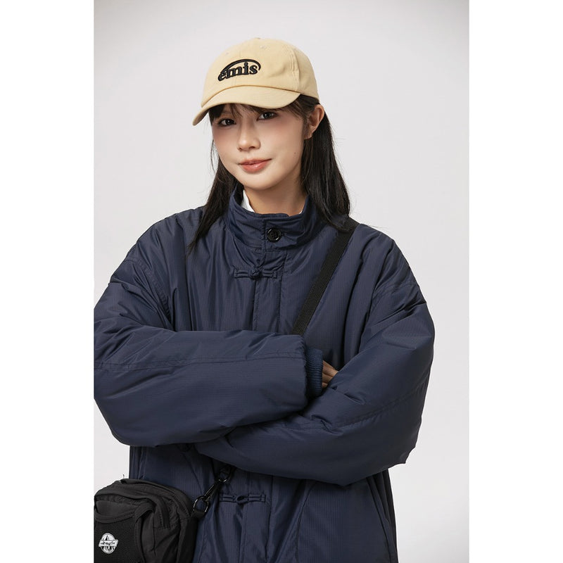 Unisex Coat Chinese Style Loose Lapel Cotton Coat