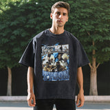 Mens Vintage T Shirt Printed Short Sleeve Men's and Women's Loose