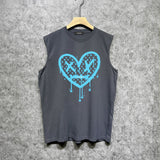 Amiri tank top splash paint heartprinting