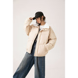 Unisex Coat Corduroy Stitching Lamb Wool