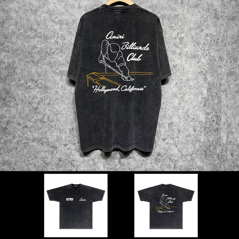 Amiri washed t-shirt billiards sketch short sleeve
