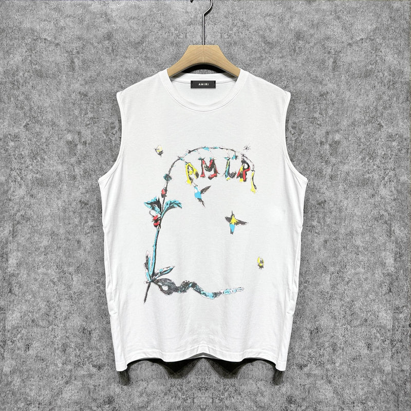 Amiri tank top hummingbird printing