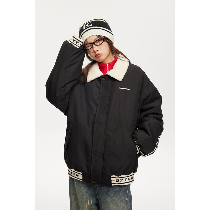 Unisex Coat Youth University Style Lamb Wool Cotton Coat Coat