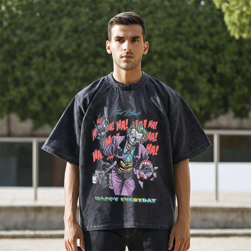 Mens Vintage T Shirt Summer Doberman Print