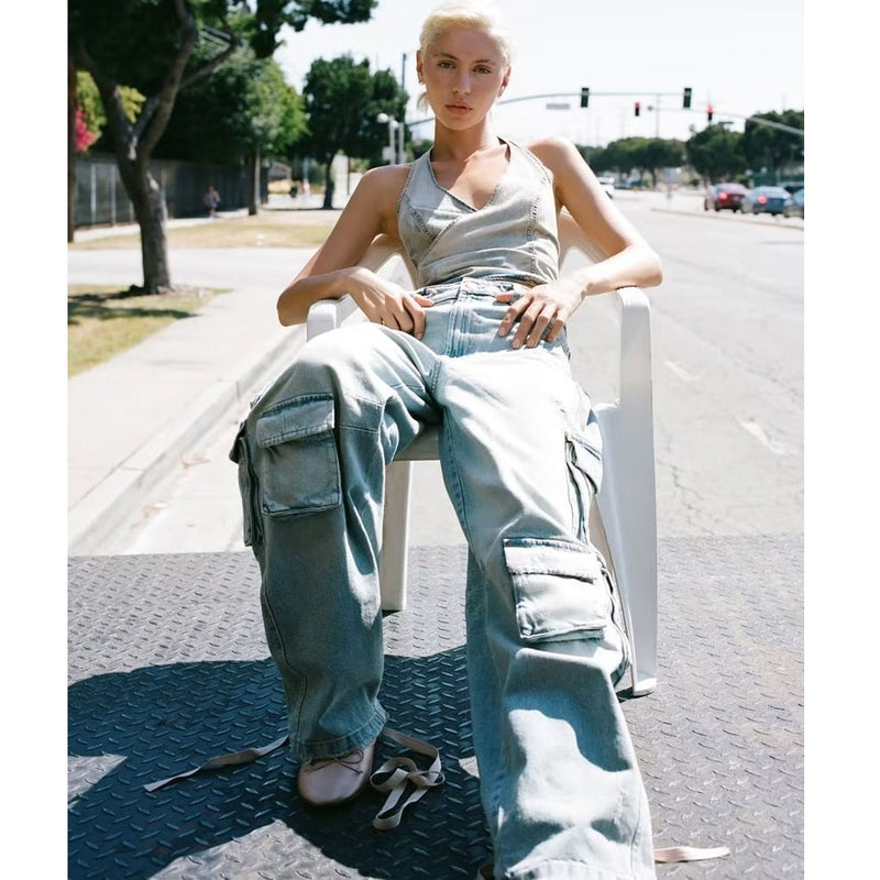 Women Jeans Multi-Pocket Leisure