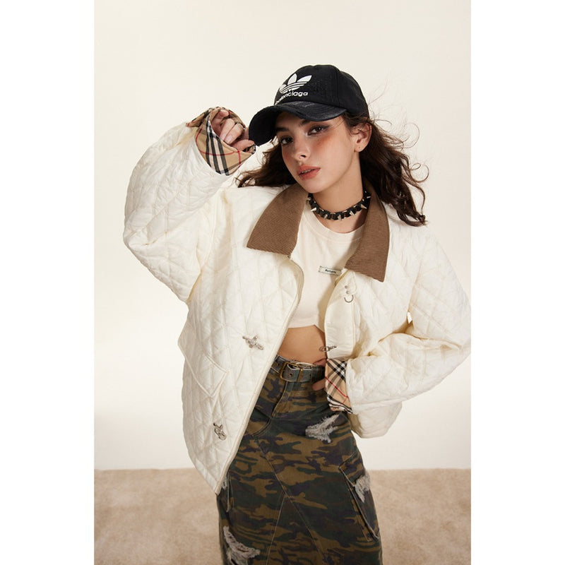 Unisex Coat Diamond Lattice Coat