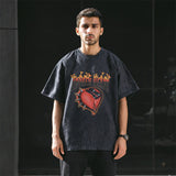 Mens Vintage T-Shirt Printed Loose T-Shirt