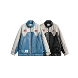 Unisex Pu Jacket PU Leather Jacket Stand Collar Coat
