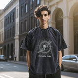 Mens Vintage T Shirt Washed Short Sleeve T-Shirt Men's and Women's