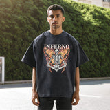 Mens Vintage T Shirt Direct Injection Printing Wash