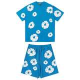 Denim Tears T Shirt ShortsPuff Print Short Sleeve T-shirt Loose Couple Shorts Suit(Options need to be purchased separately)