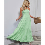 Women Dress Fitted Waist Striped Holiday Dress
