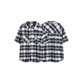 Unisex Shirt Casual Brushed Plaid Shirt