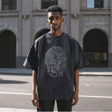 Mens Vintage T Shirt Old Short Sleeve T-Shirt Men