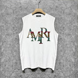 Amiri tank top rainbow letter printing