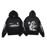 HS Hoodie Casual Sweatshirt Sweatpants Suit Distressed