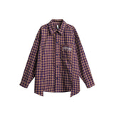 Unisex Shirt Flannel Loose Long Sleeve Plaid Shirt