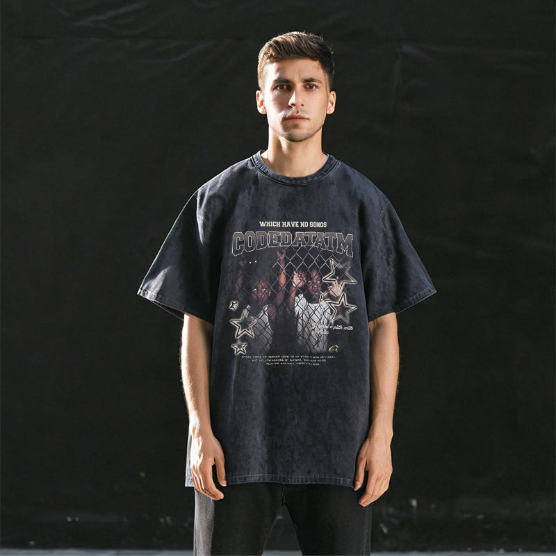 Mens Vintage T Shirt Short Sleeve T-Shirt Men