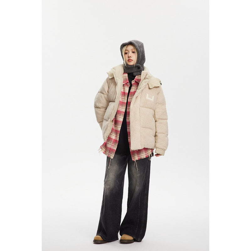 Unisex Coat Winter Student Loose Thick Couple Lamb Wool