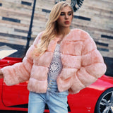 Women Fur Jacket Fashion Warm Short Sets of Coats