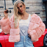 Women Fur Jacket Fashion Warm Short Sets of Coats