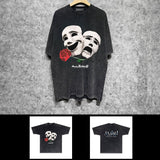 Amiri washed t-shirt double-sided rose printing short sleeves