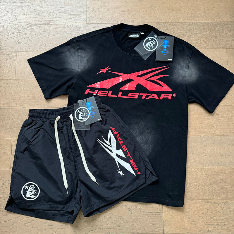 Hellstar T-Shirt And Shorts Two-Piece Set