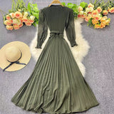 Betty Draper Valentine's Day Dress Women's Clothing Spring French Dress Long Pleated Skirt