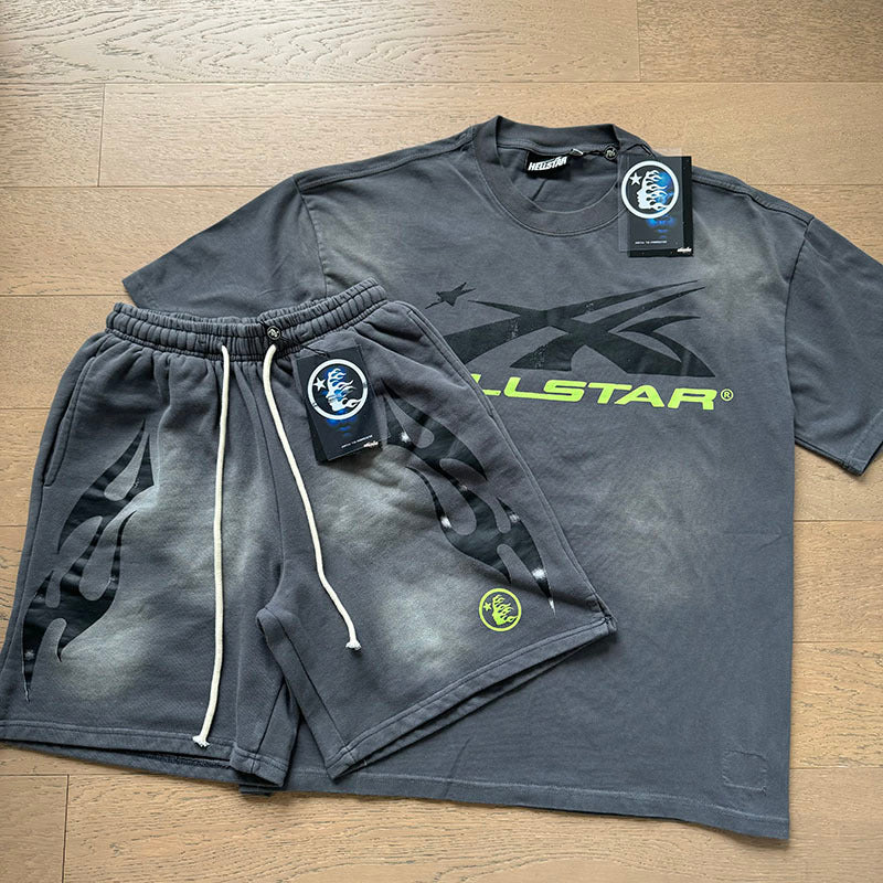 Hellstar T-Shirt And Shorts Two-Piece Set