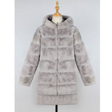 Women Fur Jacket Fashion Push Warm Long-Cut Coat