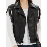 Women Vest PU Leather Short Vest Slim Fit Cool Handsome