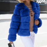Women Fur Jacket Fashion Warm Short Sets of Coats