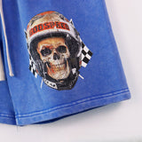 Godspeed Shorts Summer GOD Skull Racer Pattern Casual Loose Shorts