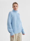 Women Work Business Casual Sweats Knitted Loose Leisure Turtleneck Thick Sweater