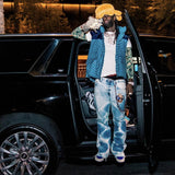 Gallery Dept Jeans leather label embroidery water ripple gradual change wash jeans