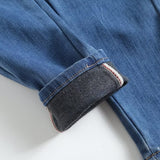 Women Jeans Fleece-lined Tight-Fit Slim-Fit Figure Flattering