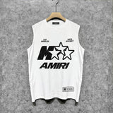 Amiri tank top five-pointed star mottled letterprinting