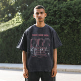 Mens Vintage T Shirt Printed Washed Old Short Sleeves